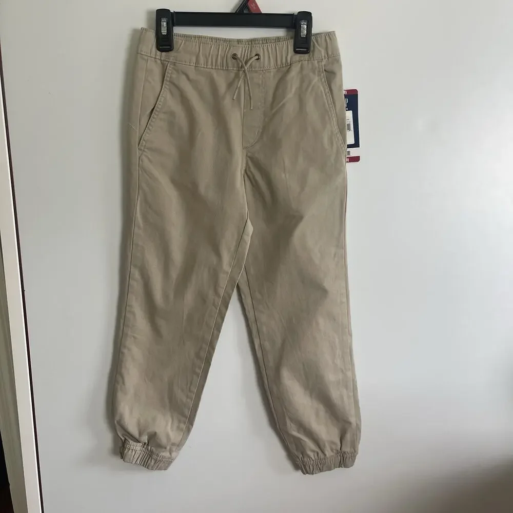 GAP Kids Boys Stretch Twill Jogger Pants Bottom, Khaki, Medium‎ (8)